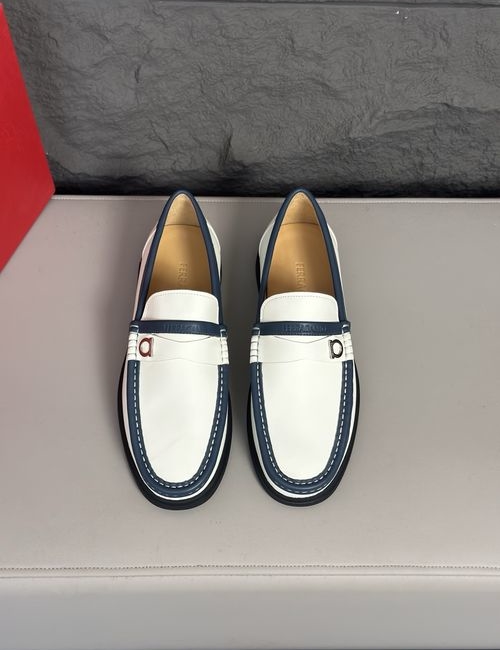 Ferragamo Leather Loafers With Non-slip Soles