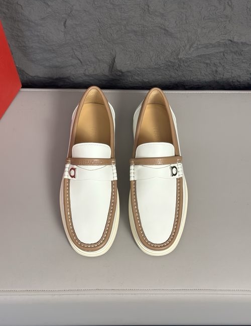 Ferragamo Leather Loafers With Non-slip Soles