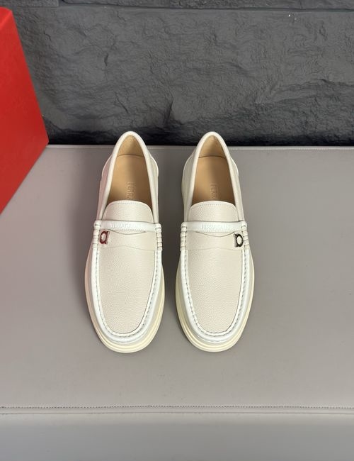 Ferragamo Leather Loafers With Non-slip Soles