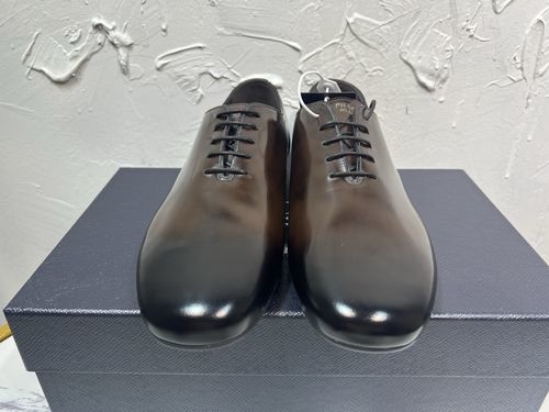 Prada Derby Shiny Leather Monk Shoes