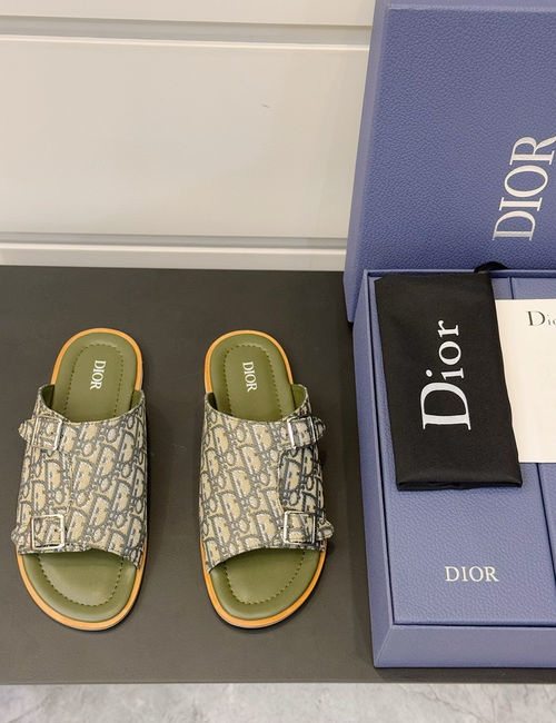Christian Dior CD Aqua Oblique Printed Sandals With Adjustable Straps