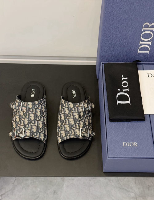 Christian Dior CD Aqua Oblique Printed Sandals With Adjustable Straps