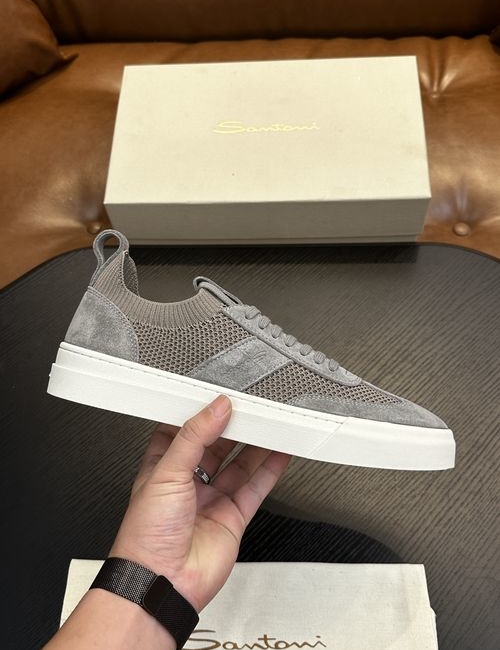 Santoni Calfskin Leather Classic Oxfords