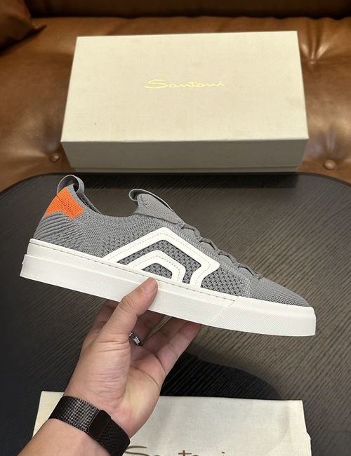 Santoni Calfskin Leather Classic Oxfords
