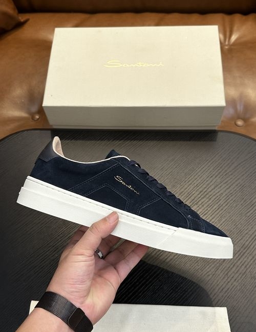 Santoni Calfskin Leather Classic Oxfords