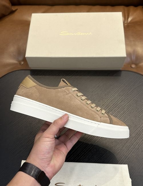 Santoni Calfskin Leather Classic Oxfords