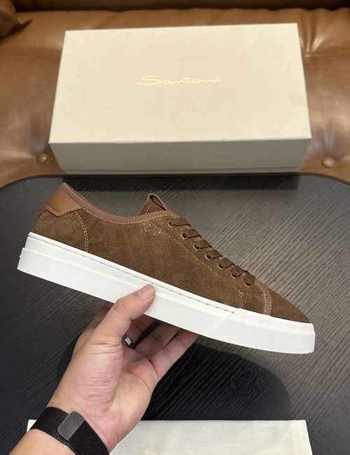 Santoni Calfskin Leather Classic Oxfords