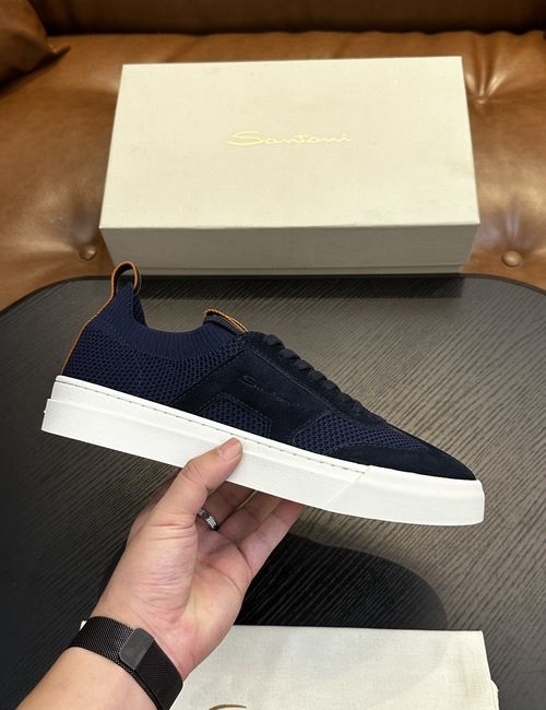 Santoni Calfskin Leather Classic Oxfords