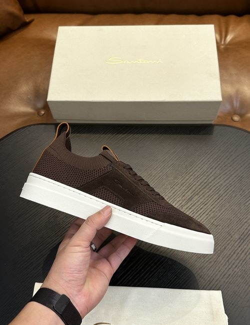 Santoni Calfskin Leather Classic Oxfords