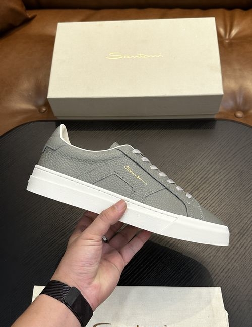 Santoni Calfskin Leather Classic Oxfords