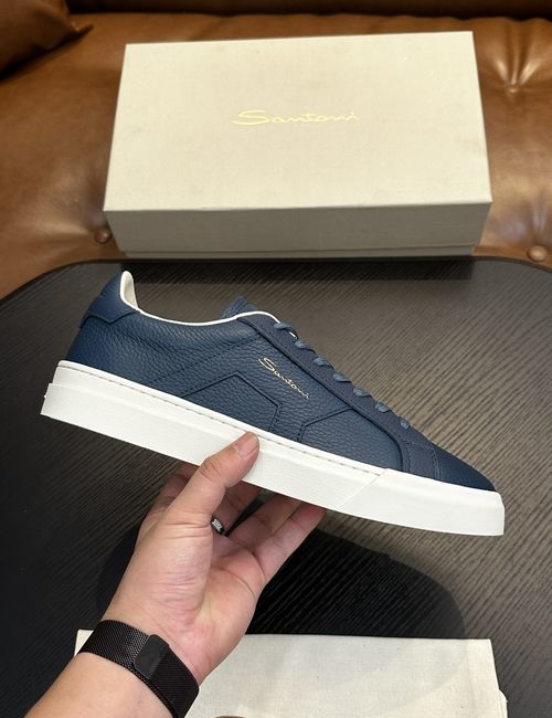 Santoni Calfskin Leather Classic Oxfords