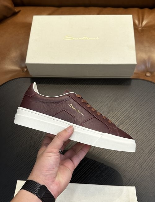 Santoni Calfskin Leather Classic Oxfords