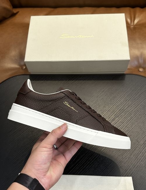 Santoni Calfskin Leather Classic Oxfords