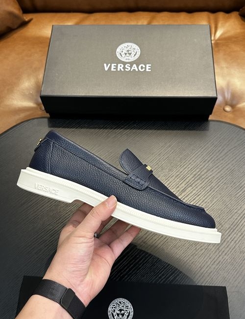 Versace Leather Casual Sneakers With Rubber Sole