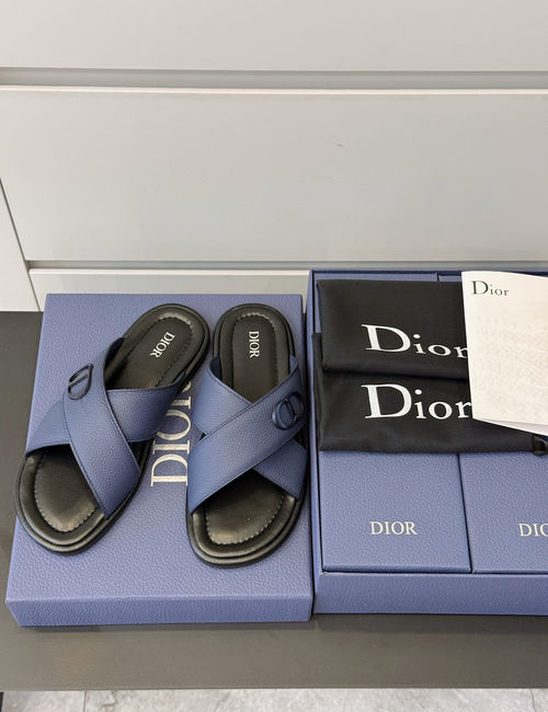 Christian Dior CD Oblique Print Slides Adjustable Strap