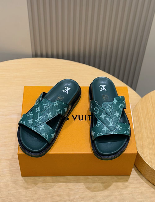 Louis Vuitton LV Monogram Embossed Slides With Comfort Sole