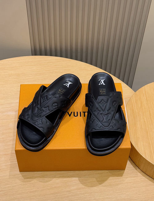 Louis Vuitton LV Monogram Embossed Slides With Comfort Sole