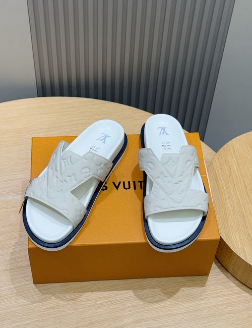 Louis Vuitton LV Monogram Embossed Slides With Comfort Sole