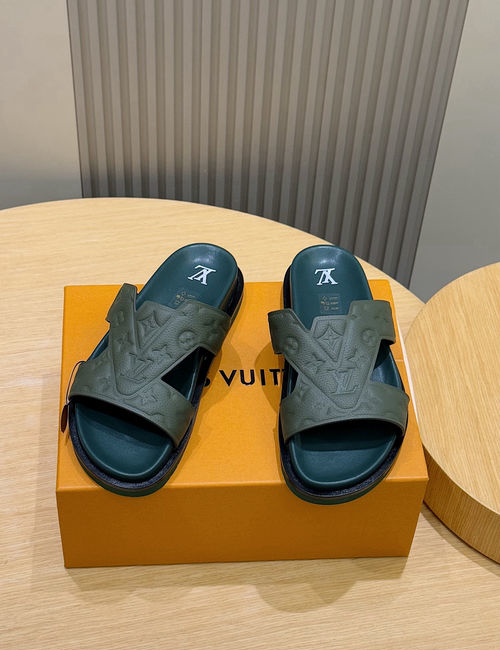 Louis Vuitton LV Monogram Embossed Slides With Comfort Sole