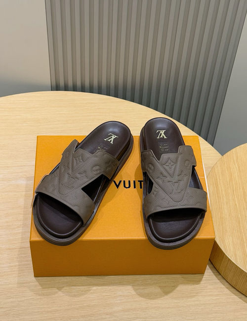 Louis Vuitton LV Monogram Embossed Slides With Comfort Sole