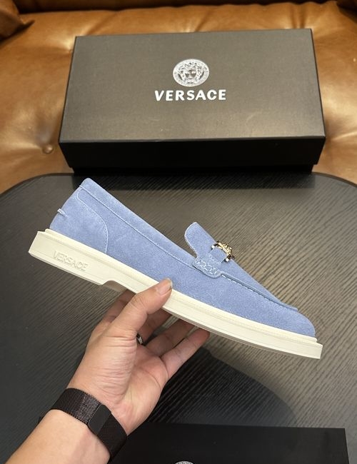 Versace Leather Casual Sneakers With Rubber Sole