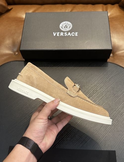 Versace Leather Casual Sneakers With Rubber Sole