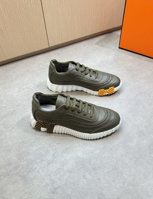 Hermes Stitched Leather Casual Sneakers