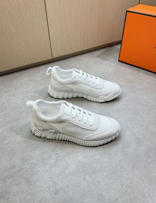 Hermes Suede And Canvas Casual Sneakers With TPU Soles