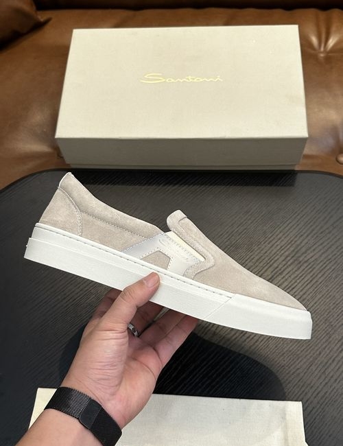 Santoni Calfskin Leather Classic Oxfords