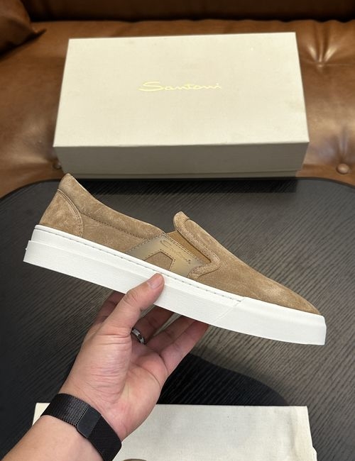 Santoni Calfskin Leather Classic Oxfords