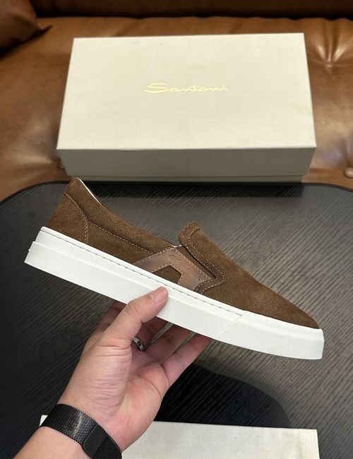 Santoni Calfskin Leather Classic Oxfords