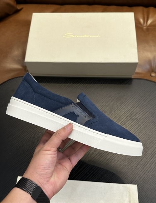 Santoni Calfskin Leather Classic Oxfords