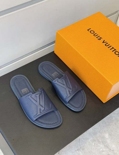 Louis Vuitton LV Waterfront Canvas Monogram Slides With Rubber Outsole