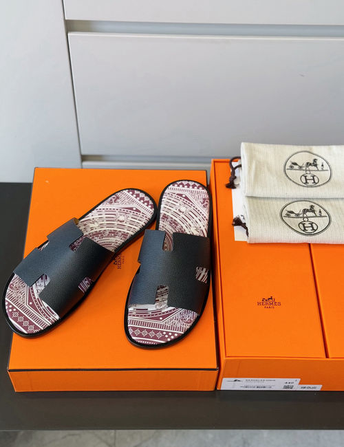 Hermes Classic Slides Calfskin Leather Outsole