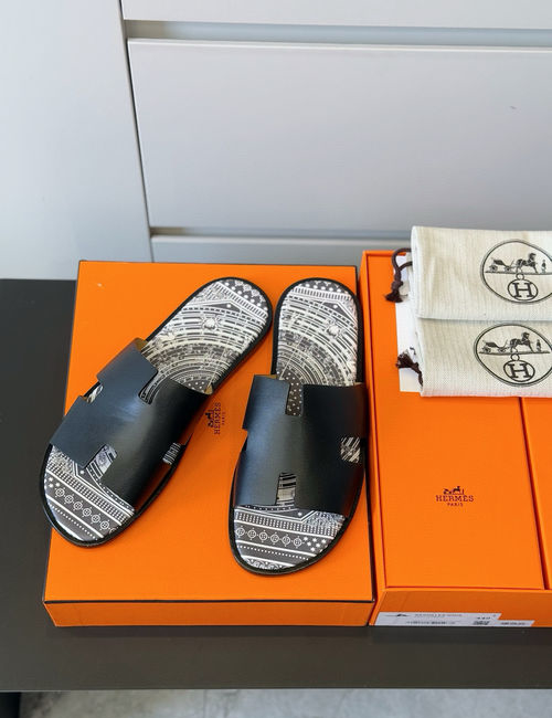 Hermes Classic Slides Calfskin Leather Outsole