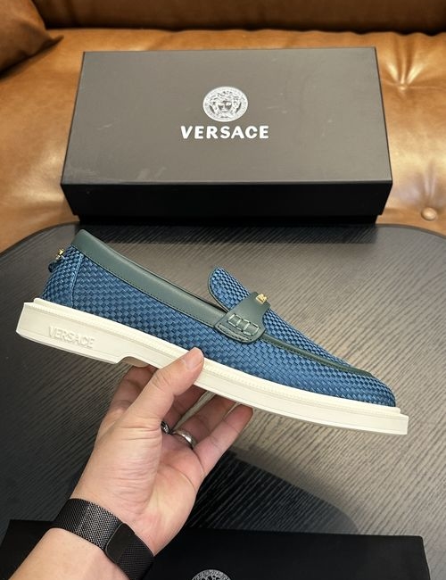 Versace Leather Casual Sneakers With Rubber Sole