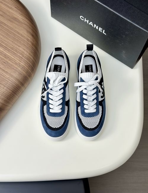 Chanel Color-block Mesh Sneakers Reflective Trim Breathable Lining