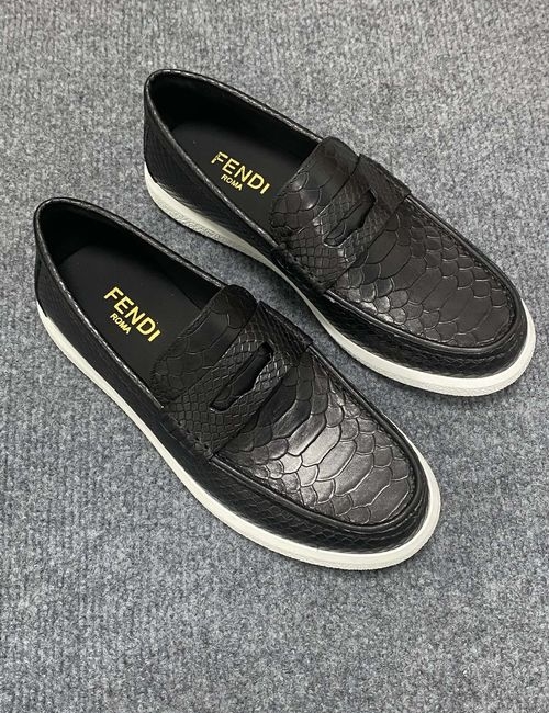 Fendi Calfskin Loafers With Metal Logo Detail