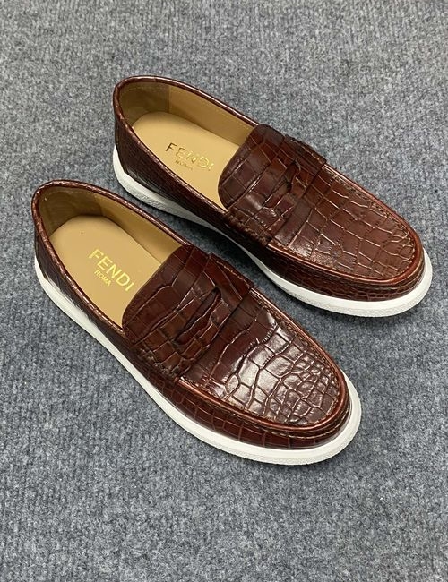 Fendi Calfskin Loafers With Metal Logo Detail
