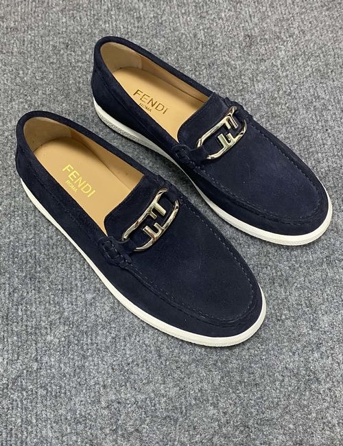 Fendi Calfskin Loafers With Metal Logo Detail