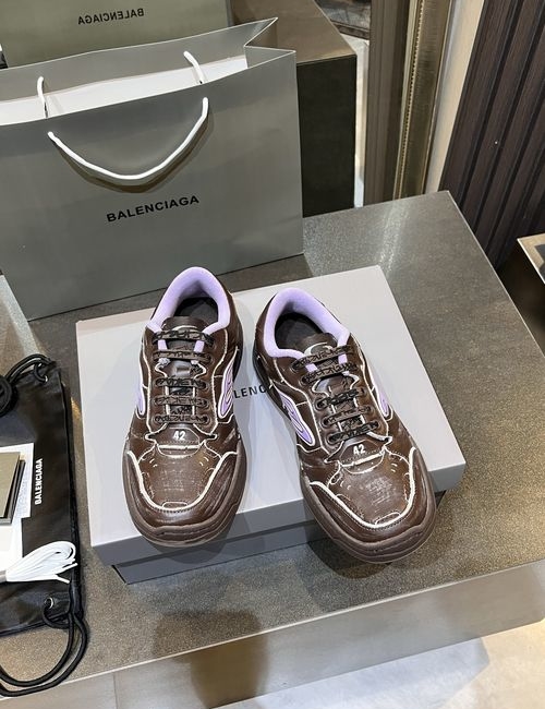 Balenciaga Hampton Retro Casual Leather Shoes
