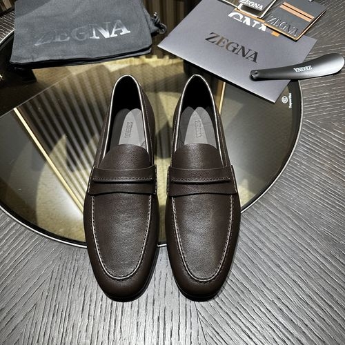 Zegna Mocassin Loafers Grained Nubuck Leather Sole