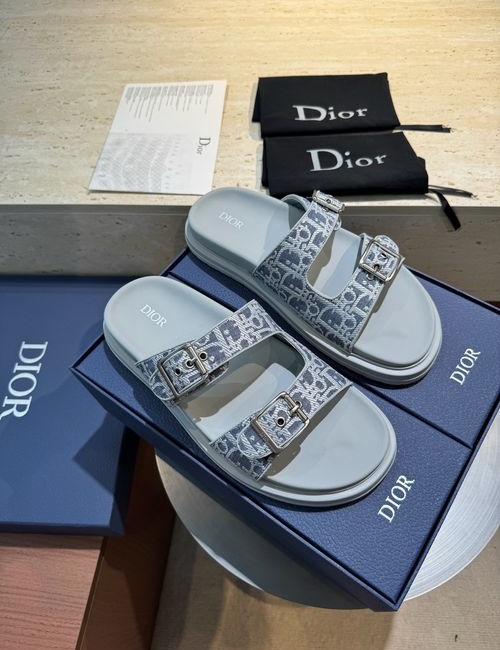 Christian Dior CD Aqua Sandals With CD Diamond Pattern