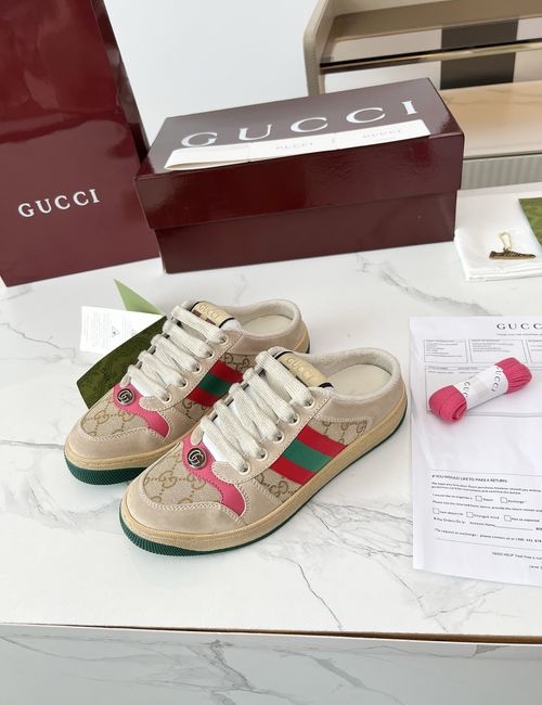Gucci GG Printed Sneakers With Striped Webbing