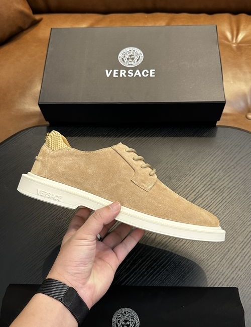 Versace Leather Casual Sneakers With Rubber Sole
