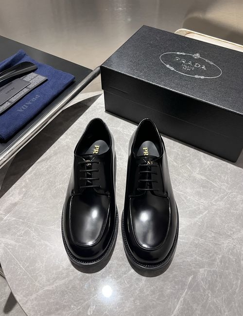 Prada Patent Leather Derbies Comfortable Durable