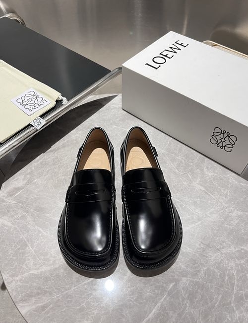 Loewe Glossy Cow Leather Loafers
