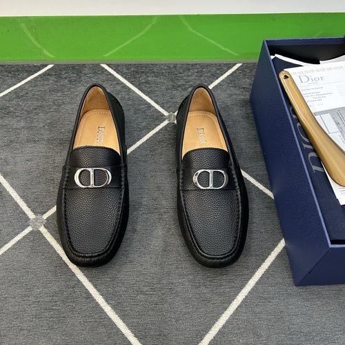 Christian Dior CD Loafers Litchi Grain Calfskin Non-slip Sole
