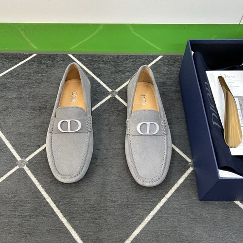 Christian Dior CD Loafers Litchi Grain Calfskin Non-slip Sole
