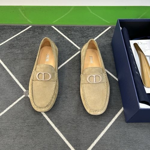 Christian Dior CD Loafers Litchi Grain Calfskin Non-slip Sole